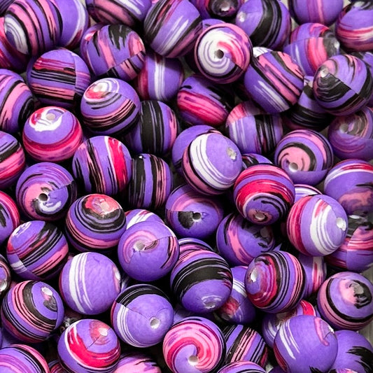 Purple Quicksand - 15mm Round Silicone