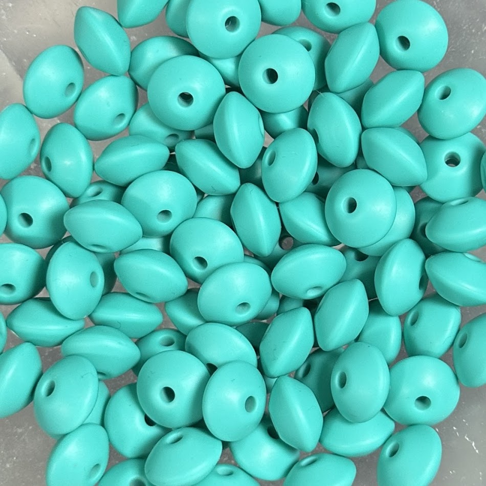 Turquoise - 12mm Silicone Lentil Spacer