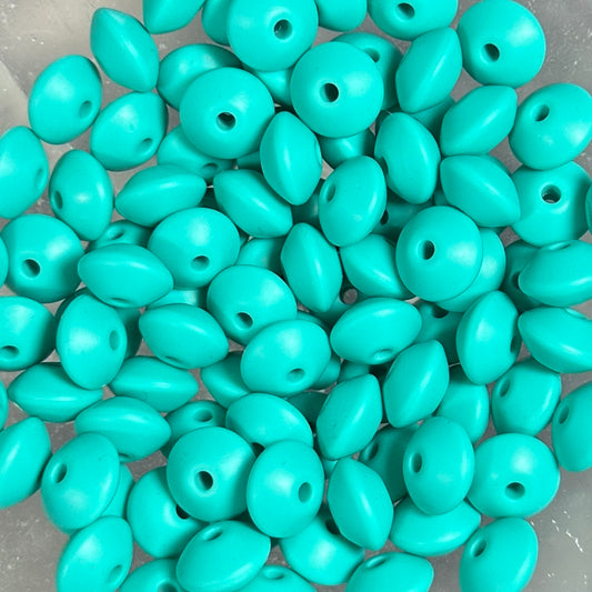 Turquoise - 12mm Silicone Lentil Spacer