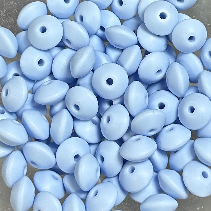 Powder Blue - 12mm Silicone Lentil Spacer