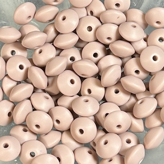 Rose Brown - 12mm Silicone Lentil Spacer