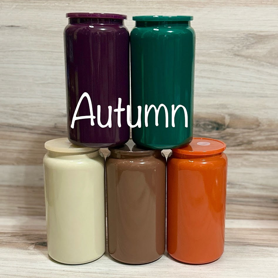 Blank 16oz Stainless Steel Can Cup - Autumn Colors