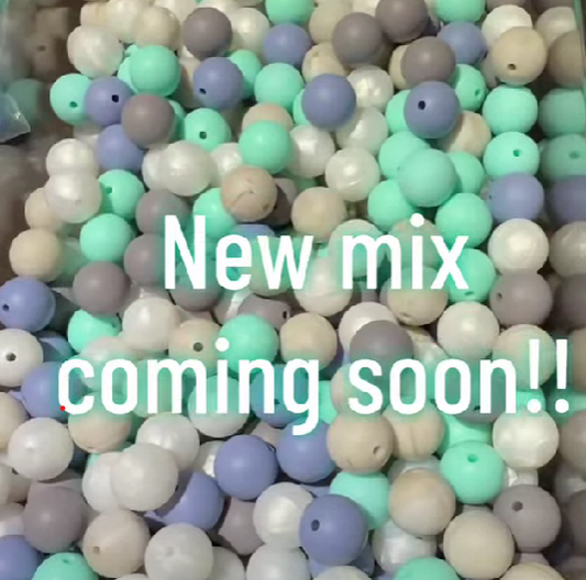 Arctic Ice – 15mm Round Silicone Bead Mix | 25ct Neutral Blue