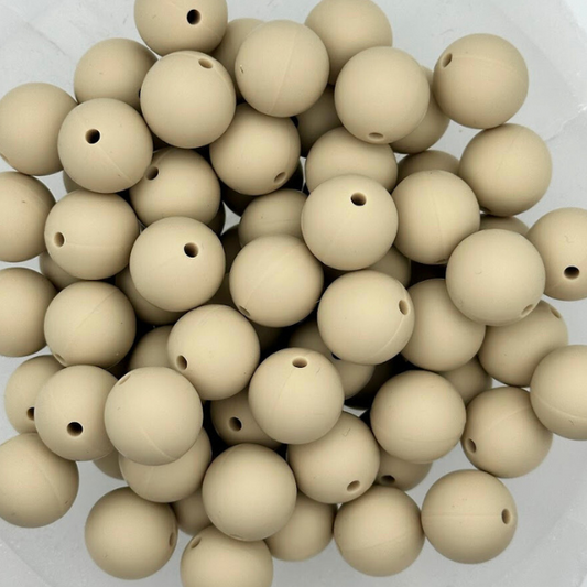 Beige - 15mm Round Silicone