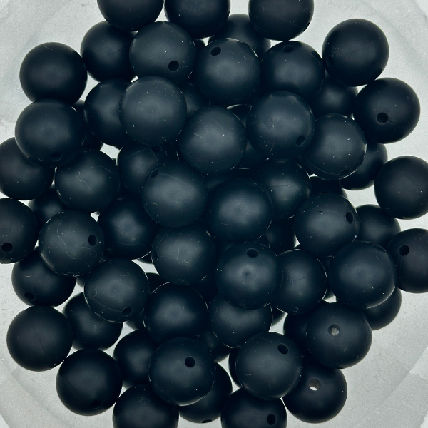 Black - 15mm Round Silicone