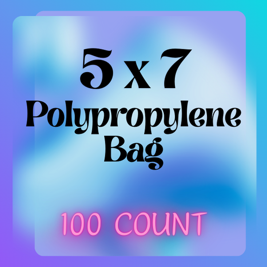 5" x 7" Crystal Clear Polypropylene Zip Bags with Hang Hole - 100 count