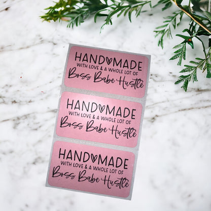 Handmade with Love & Boss Babe Hustle Stickers