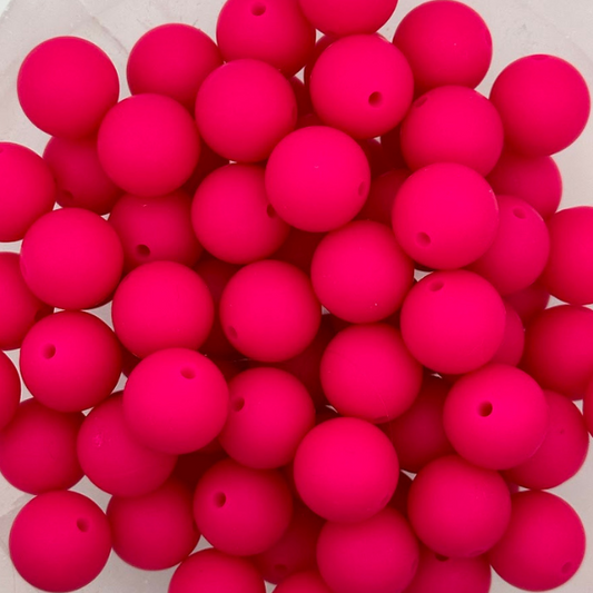 Hot Pink - 15mm Round Silicone