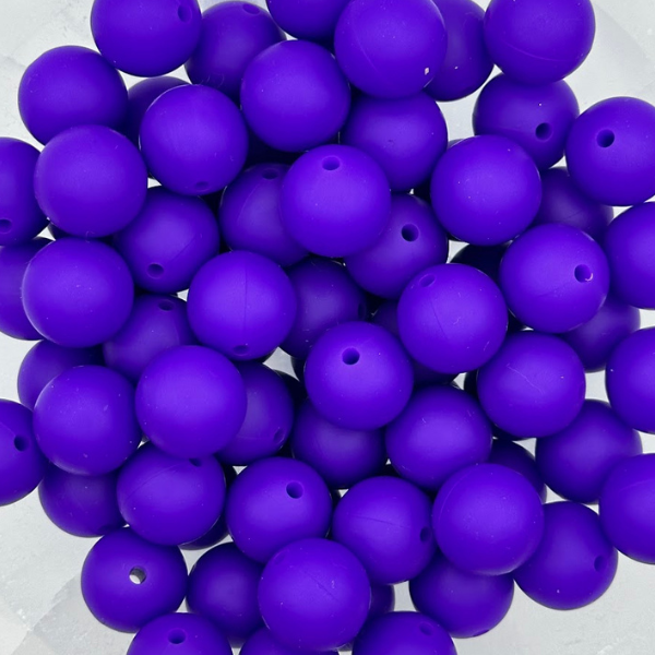 Indigo Purple - 15mm Round Silicone