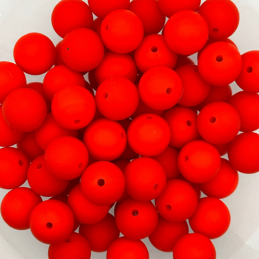 Strawberry Red - 15mm Round Silicone