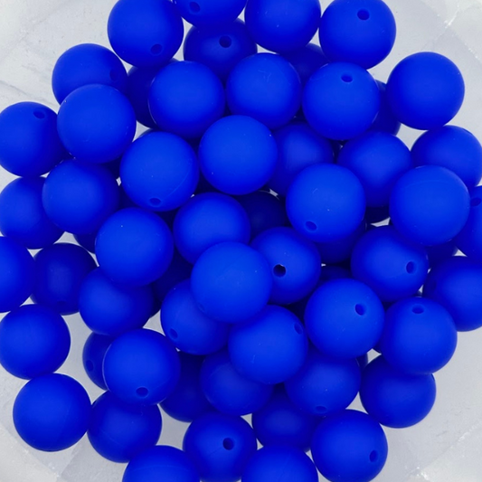 True Blue - 15mm Round Silicone