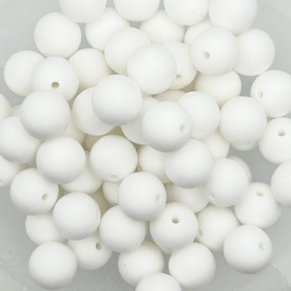 White - 15mm Round Silicone