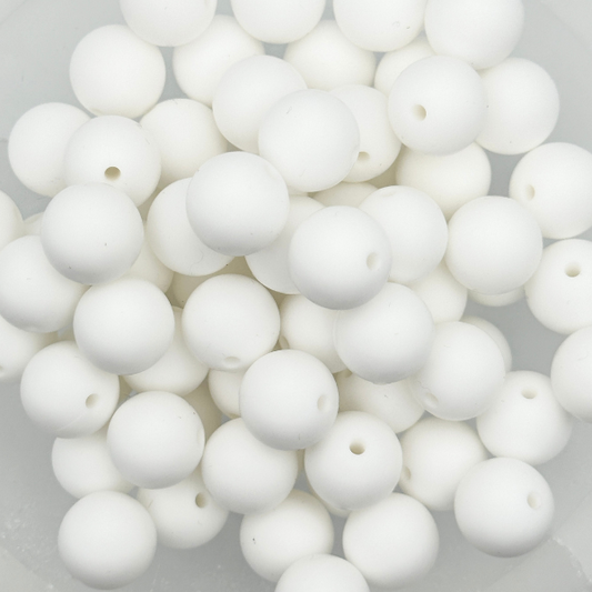 White - 15mm Round Silicone